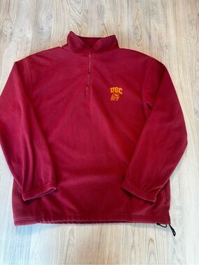 USC Men's Maroon Quarter-Zip Fleece Pullover